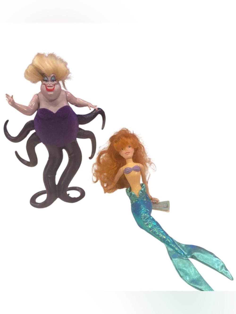 1991 Disney The Little Mermaid Ariel Doll 12" by Applause AND 2013 Disney Ursula